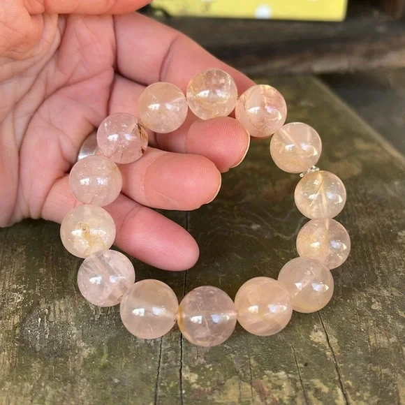 Hand crafted Rose Quartz stretch bracelet - Picture 3 of 3